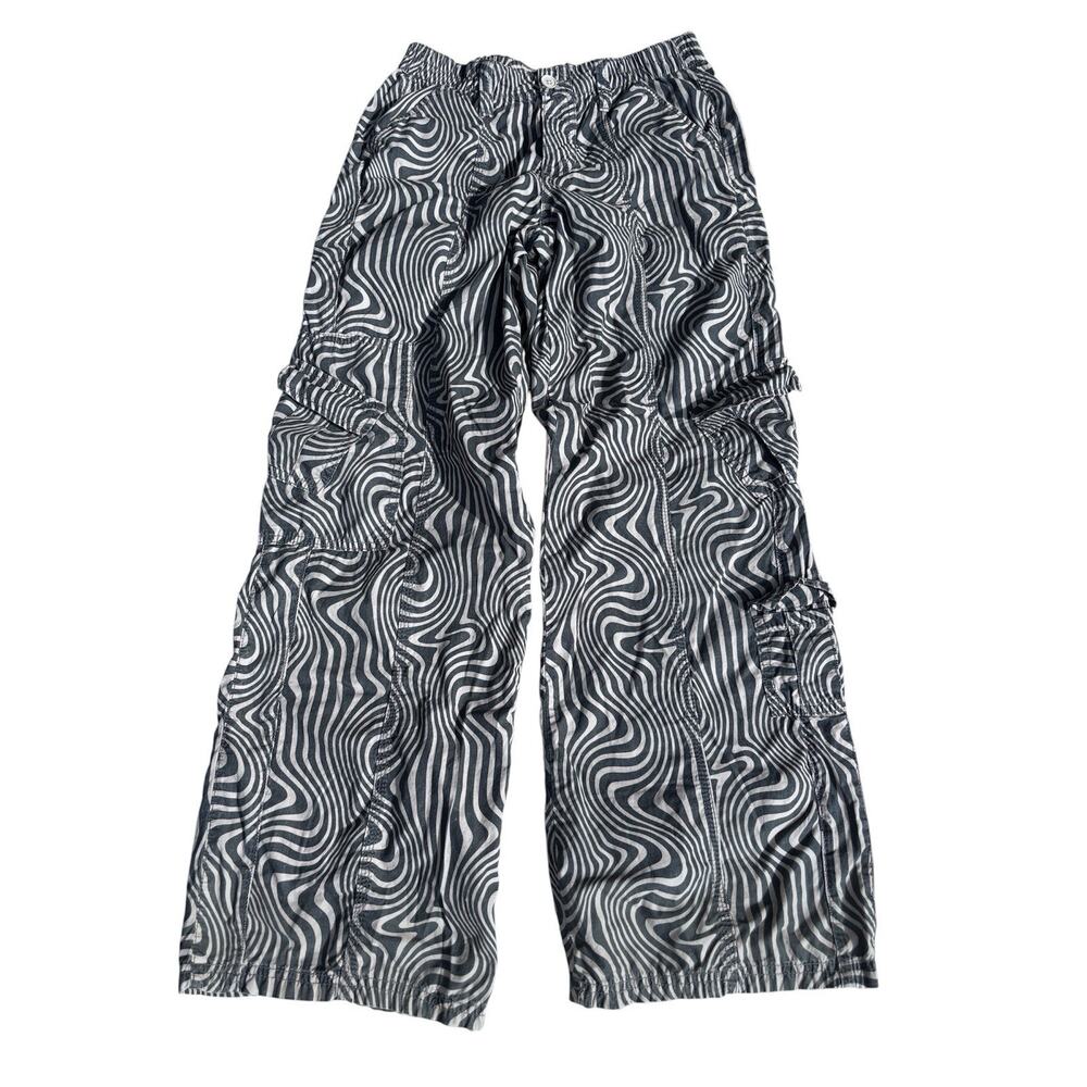 BDG Women’s Abstract Print Cargo Wide Leg Pant Y2K Baggy Size Small